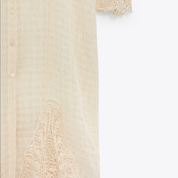 NW/OT Zara Natural Linen Midi Dress size Xl - Picture 10 of 10